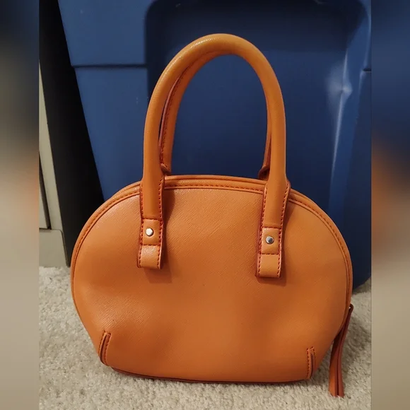 Nine West Shoulder Crossbody Bag Purse Hand Bag, Orange, Faux Leather - Picture 3 of 11